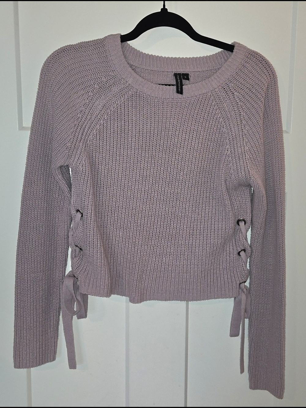 Lilac Side Lace-Up Knit Sweater